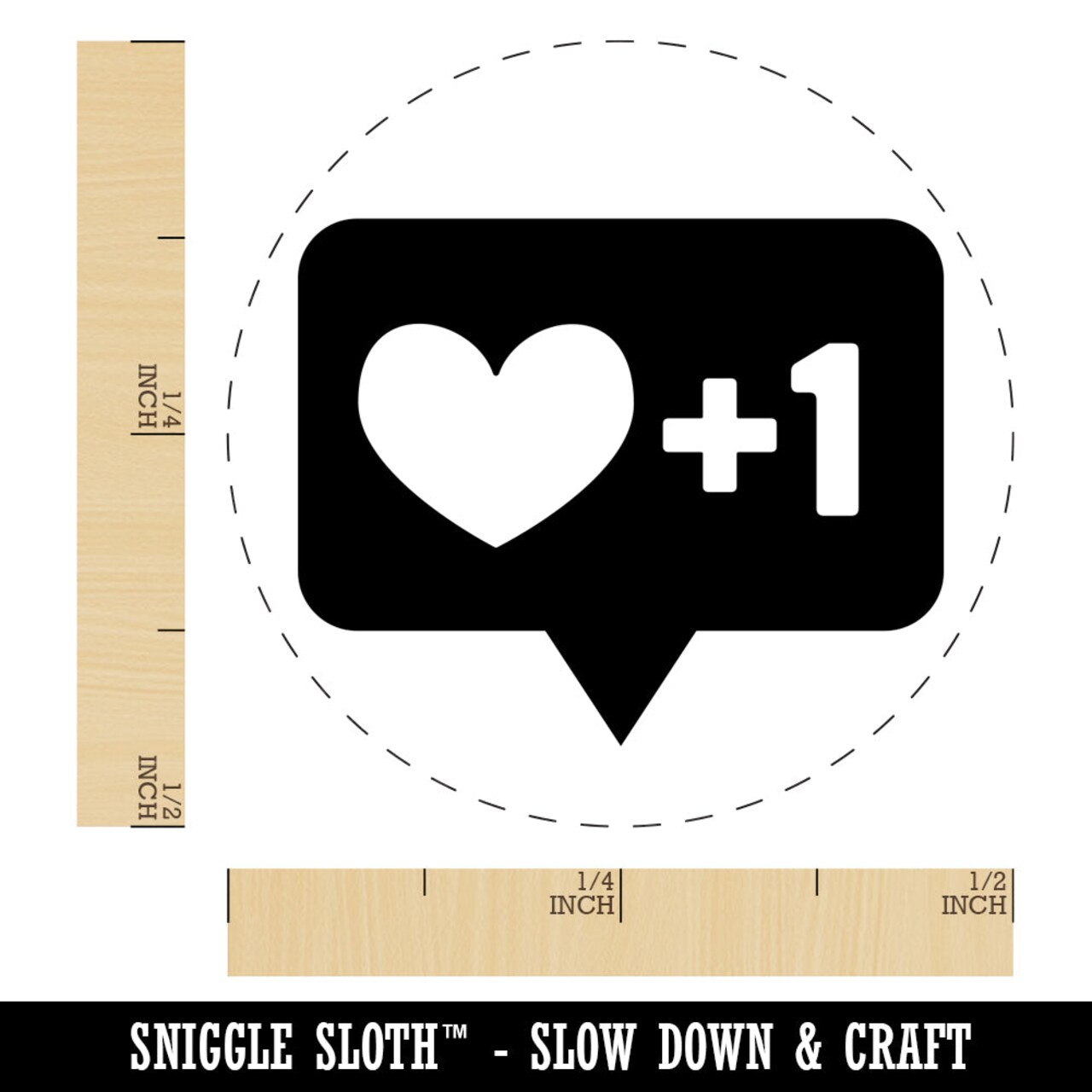 I Love this Bubble Heart Plus One 1 Self-Inking Rubber Stamp for Stamping Crafting Planners